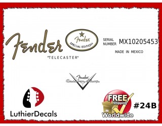 Fender Decal Telecaster Custom Guitar Decal #24b